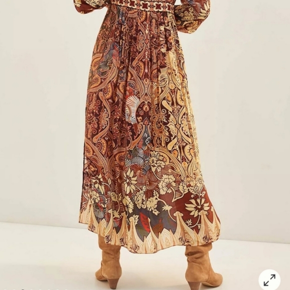 NEW Anthropologie Bhanuni by Jyoti Abstract Print Boho Sequin V Neck Dress 2 - Picture 13 of 16